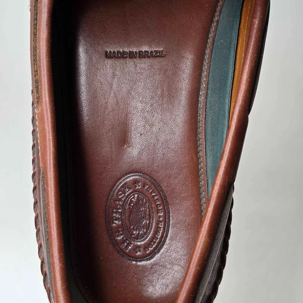 H.S. Trask Bozeman Men's Penny Loafers‎ Size 11 M Brown Leather Moc Vibram Sole